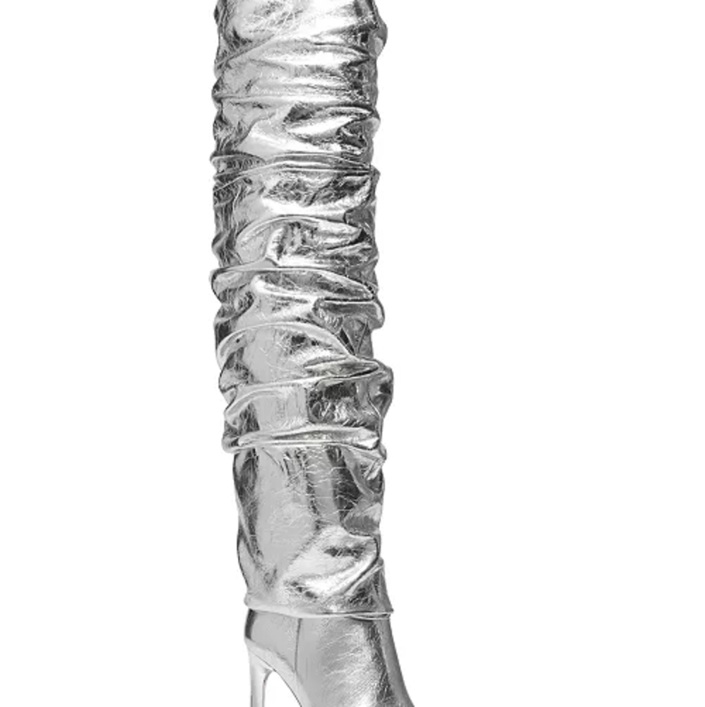 Michael Kors Metallic Silver Over-the-Knee Boots - Picture 4 of 4